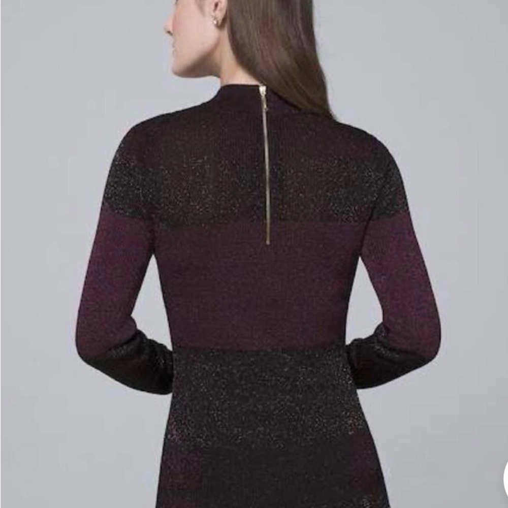 White House Black Market metallic colorblock sweater tunic - Picture 5 of 5